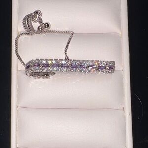 Elegant Silver and Purple Bracelet